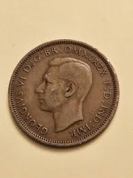 1938 GREAT BRITAIN HALF PENNY WORLD COIN GEORGE ...