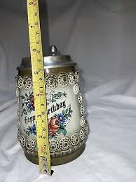 Vintage Original King Beer Stein Handmade In Germany 'Happy Birthday' | eBay
