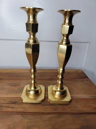 Vintage Mid Century Modern MCM Brass 11" Candlestick Pair | eBay