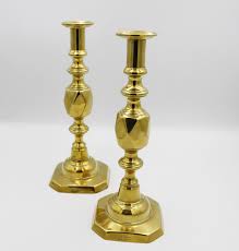 Victorian Queen of Diamonds Brass Candlesticks - Etsy