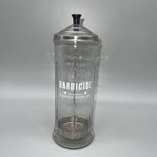 VINTAGE BARBICIDE Glass Disinfectant Barber Beauty Shop Comb ...