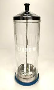 Vintage Large 12" BARBICIDE DISINFECTANT JAR Glass Container ...