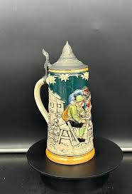 Vintage 1970's German Pottery Hand Painted Ceramic Beer ...