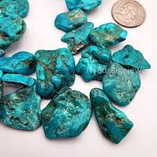 Genuine Kingman Turquoise Beads Blue Nugget Freedom Chips ...