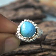 Tibetan Turquoise Heart Ring: 925 Sterling Silver Gemstone ...