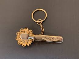 King's Key Finder Vintage Purse Clip & Ring in Gold Tone - AQUA BLUE Rhinestone | eBay