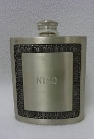 VINTAGE KING'S PEWTER 5 OZ FLASK WITH CAP & FUNNEL ...