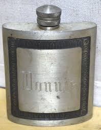 Vintage Beverage Flask King's Pewter Thailand Engraved ...