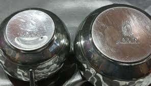 Vintage Art Deco Cameo Pewter Hand Beaten Cream & Sugar #6170 | eBay