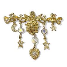 Vintage Kirks Folly Cherub Angel Heart Stars Moon Crystal ...