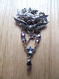 CL/VINTAGE KIRKS FOLLY FAIRY PIN/DANGLES/RHINESTONE/SIGNED ...