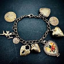 1970s Pididdly Links Charm Bracelet: Etched Hearts, Cupid ...