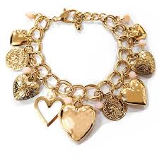 Stunning Heart And Coin Charms With Faceted Pink Crystals On ...