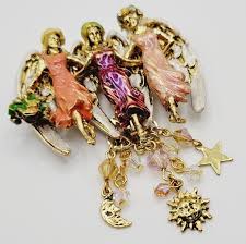 KIRKS FOLLY ANGEL SOUL MATES SISTERS PIN BROOCH SIGNED BY ...
