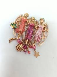 Vintage KIRKS FOLLY BROOCH Soul Sisters Soulmates Angel Pin ...