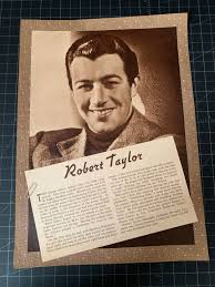 Rare Vintage 1940 Robert Taylor Portrait & Biovintage - Etsy