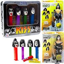 KISS - Set of PEZ Collector Tin & MEGO Gene & Paul Action Figures - A & D Products NY Corp. Cool Toy Den