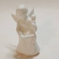 Set of 2 White Porcelain 3" Musician Angels Horn/Sax&Bass GG Made in Taiwan | eBay