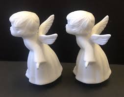 VTG LEFTON Kissing Angels White Figurines Shelf Display ...