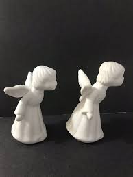 Kissing Angels Vtg Statues Porcelain Figurines Set White ...