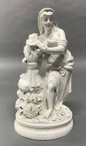 VINTAGE ANTIQUE PORCELAIN BLANC DE CHINE FIGURAL 13" STATUE ...
