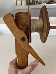 Antique Primitive Wood Kite String Cord Winder Holder Reel Crank Lock Unique! | eBay