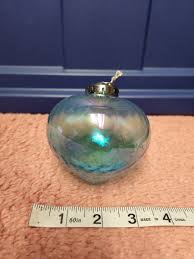 Hand Blown Glass Christmas Ornament Blue Water Drop 3.5 ...