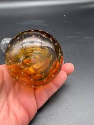 Beautiful Hand Blown Bullicante Gold Perfume Bottle With Orb ...