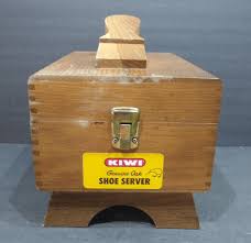 Genuine Oak Wooden Kiwi Shoe Server Shoeshine Kit Dovetail ...