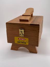 Vintage Kiwi Shoe Shine Kit: Oak Box With Polish & Brushes ...