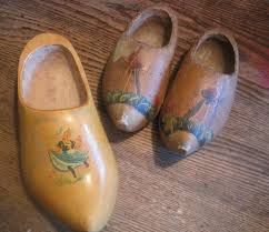 1950S DUTCH Wooden Shoe 3 PCS Yellow Clogs ...
