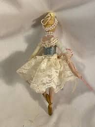 Ballerina Ornament 7" Tall Lace Pearls Ribbon Very Nice | eBay