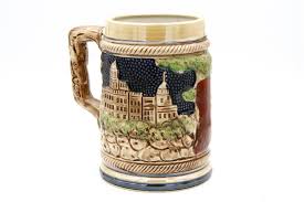 Hand Painted German Beer Stein, Big Ceramic Beer Mug, Beer ...