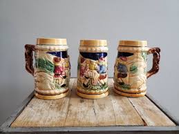 Vintage Set of 3 Made in Japan Beer Steins. Old Beer Mugs ...