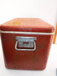 Vintage THERMOS 43 QT Red Steel Cooler / Ice Chest | eBay