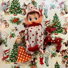 Polka Dot Knee Hugger Elf Christmas Pixie Knee Hugging ...