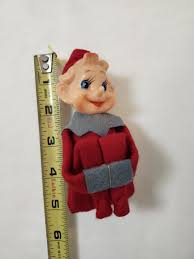 Vintage Knee Hugger Elf Ornament 1950's-60's Red, Green Felt ...