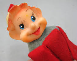 Vintage 50s Red & Green Felt Knee Hugger Elf Christmas Tree ...