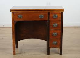 Vintage Drop-Leaf Sewing Machine Desk – Refinished & Functional – Craze Furniture and Antiques