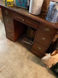 Classic wood desk with leather top - furniture - by owner - sale - craigslist