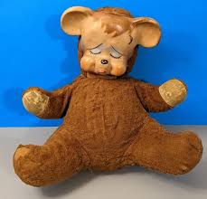 Vtg 1959 Knickerbocker Pouting Rubber Face Bear ~ 16 ...
