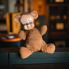 Vintage 1950s Sad Face Brown Bear – 11” Soft Vinyl and Plush ...