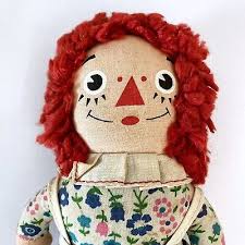 Vintage Small Knickerbocker Raggedy Ann Floral Dress Apron Cloth Stuffed Doll 7" | eBay