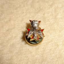 Vintage 10K Gold & Diamond Bird Eagle Red Enamel Pin | eBay