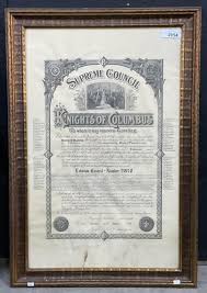 1943 Knights Of Columbus Lebanon Charter | Kleinfelter's Auction