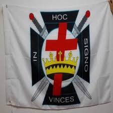 Knights Templar Flag - IN HOC SIGNO VINCES Various Sizes | Bricks Masons