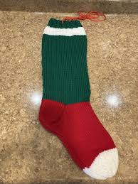 Handmade Vintage Knitted Christmas Stocking w/ Santa Face ...
