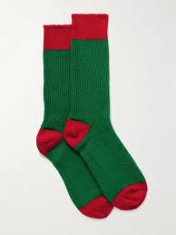 Guest In Residence Ribbed Cashmere Socks In Green - 60% Off ...