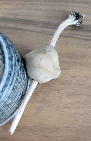 Vintage Mid-Century Modern Clay Pottery Oil Candle Clay Stone Lid BLUE | eBay