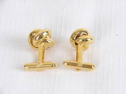 Vintage Gold Tone Knot Cufflink Set | eBay